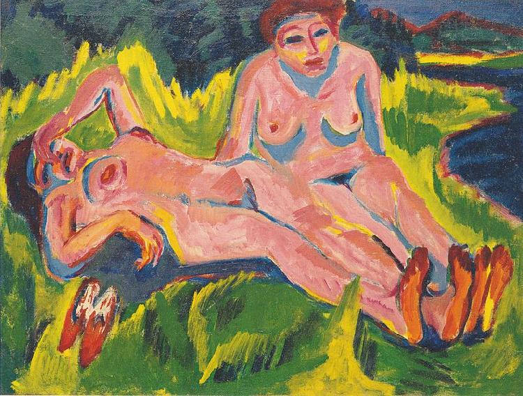 Ernst Ludwig Kirchner Zwei rosa Akte am See
